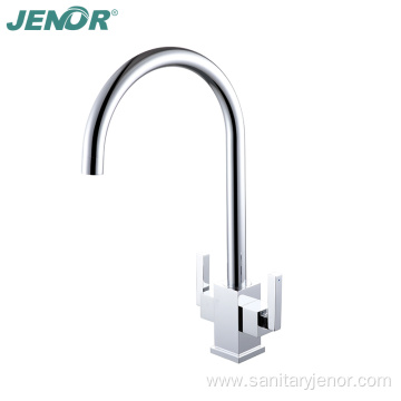 Dual Handle Supporing Chrome 360 Degree Kitchen Faucet
